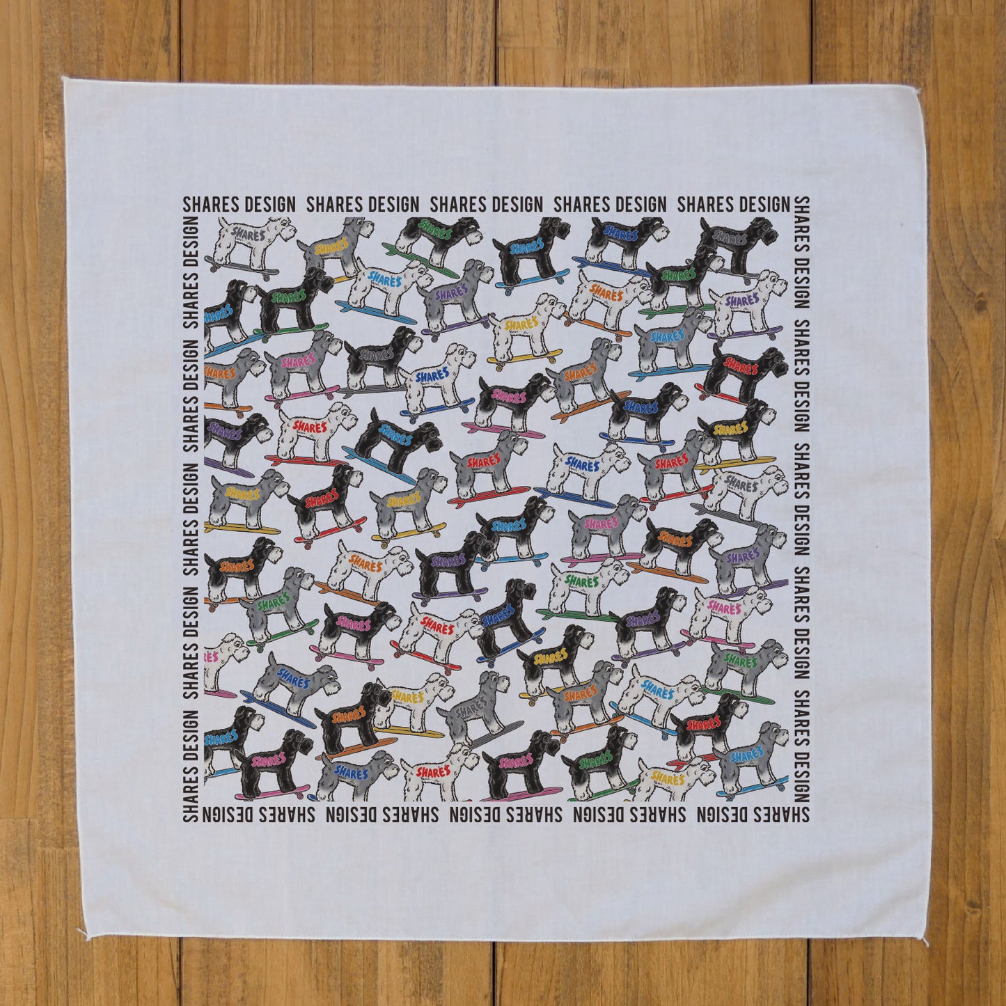 シュナウザー ALL OVER LONG BANDANA/ 総柄-バンダナ(送料無料)
