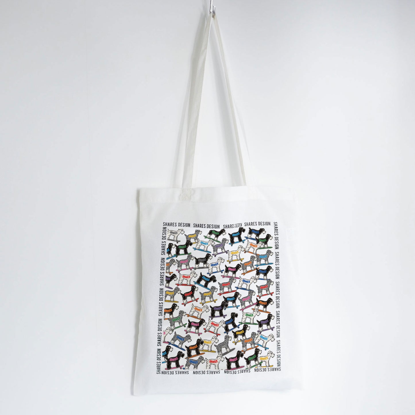 シュナウザー ALL OVER FLAT TOTE BAG/ 総柄-トート(送料無料)