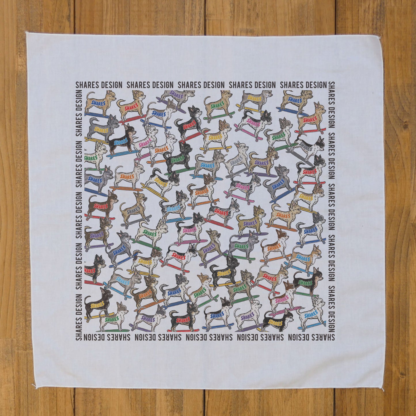 チワワ ALL OVER LONG BANDANA/ 総柄-バンダナ(送料無料)