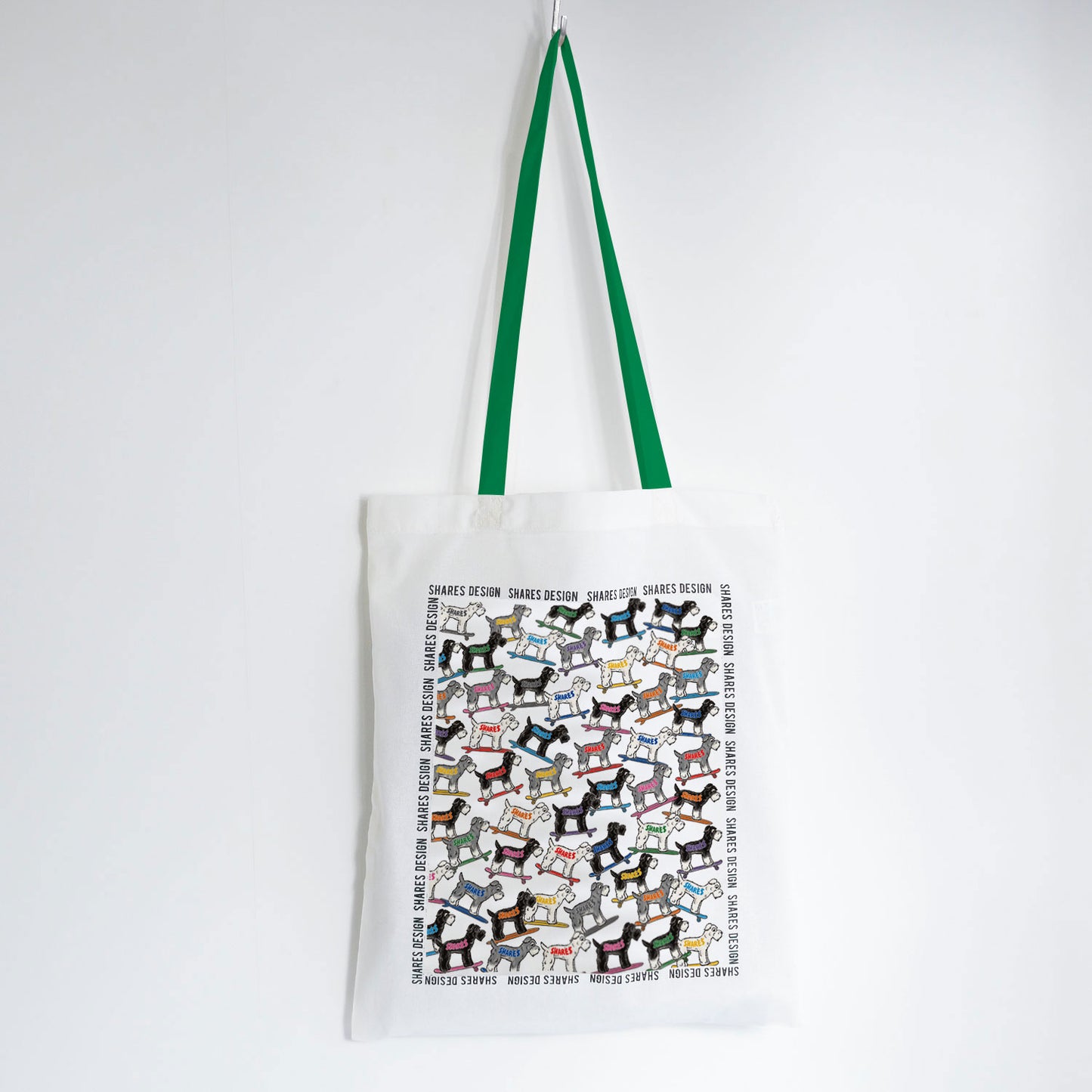 シュナウザー ALL OVER FLAT TOTE BAG/ 総柄-トート(送料無料)