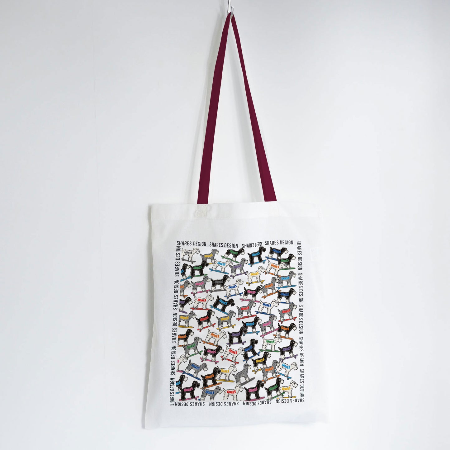 シュナウザー ALL OVER FLAT TOTE BAG/ 総柄-トート(送料無料)