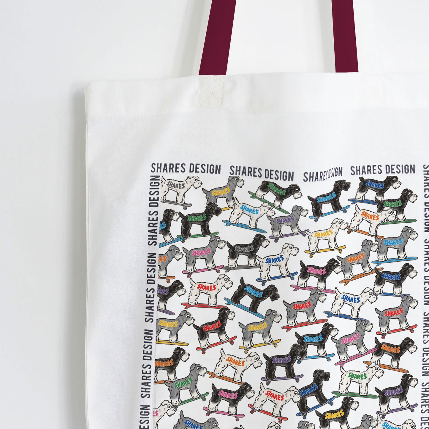 シュナウザー ALL OVER FLAT TOTE BAG/ 総柄-トート(送料無料)