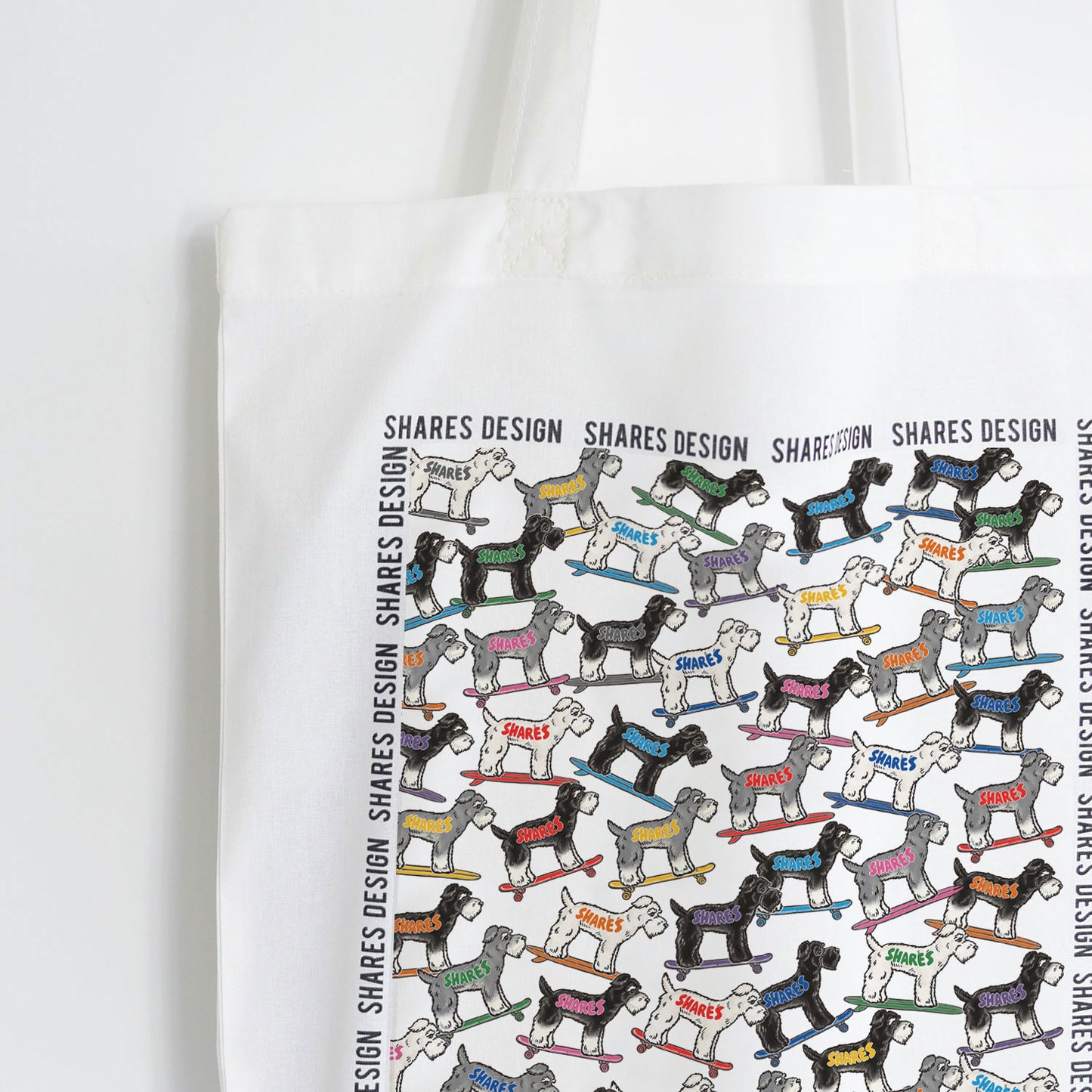 シュナウザー ALL OVER FLAT TOTE BAG/ 総柄-トート(送料無料)