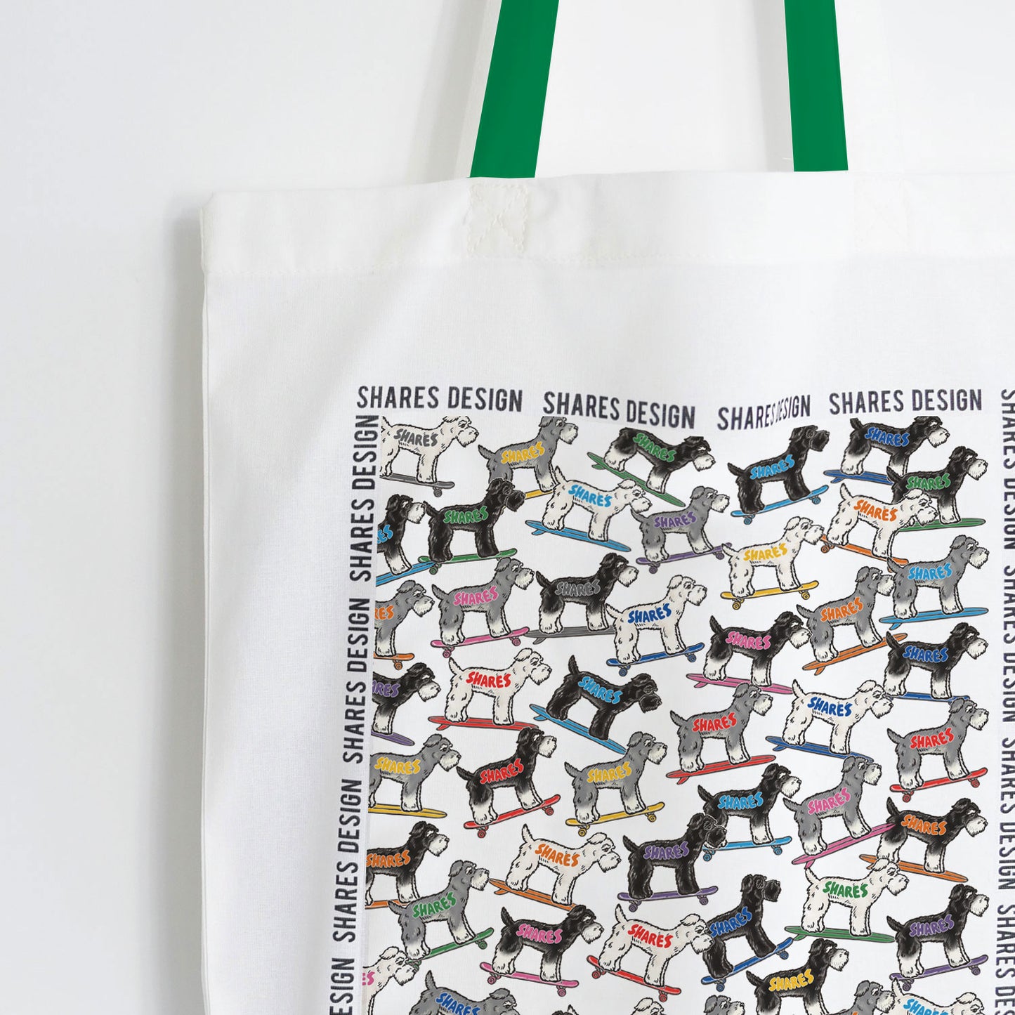 シュナウザー ALL OVER FLAT TOTE BAG/ 総柄-トート(送料無料)
