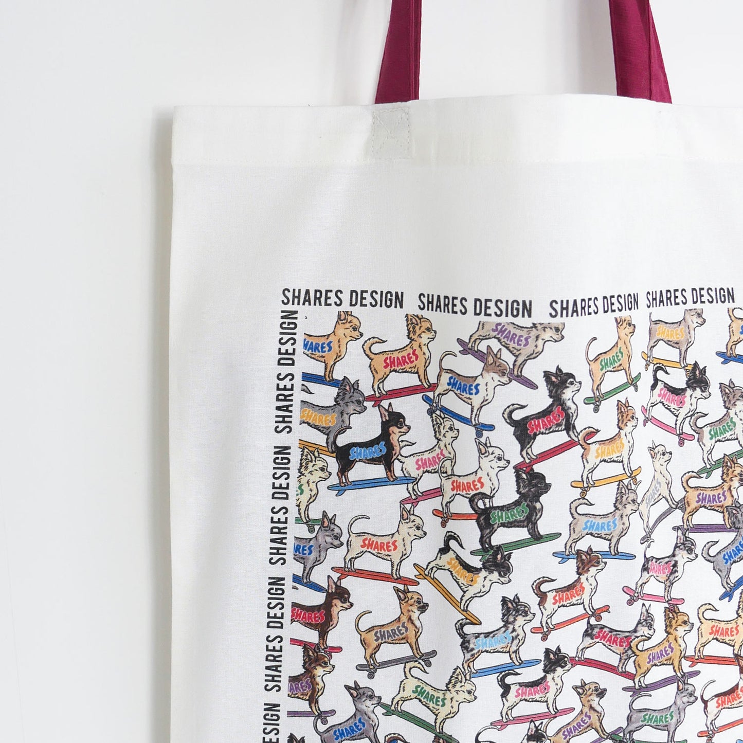 チワワ ALL OVER FLAT TOTE BAG/ 総柄-トート(送料無料)