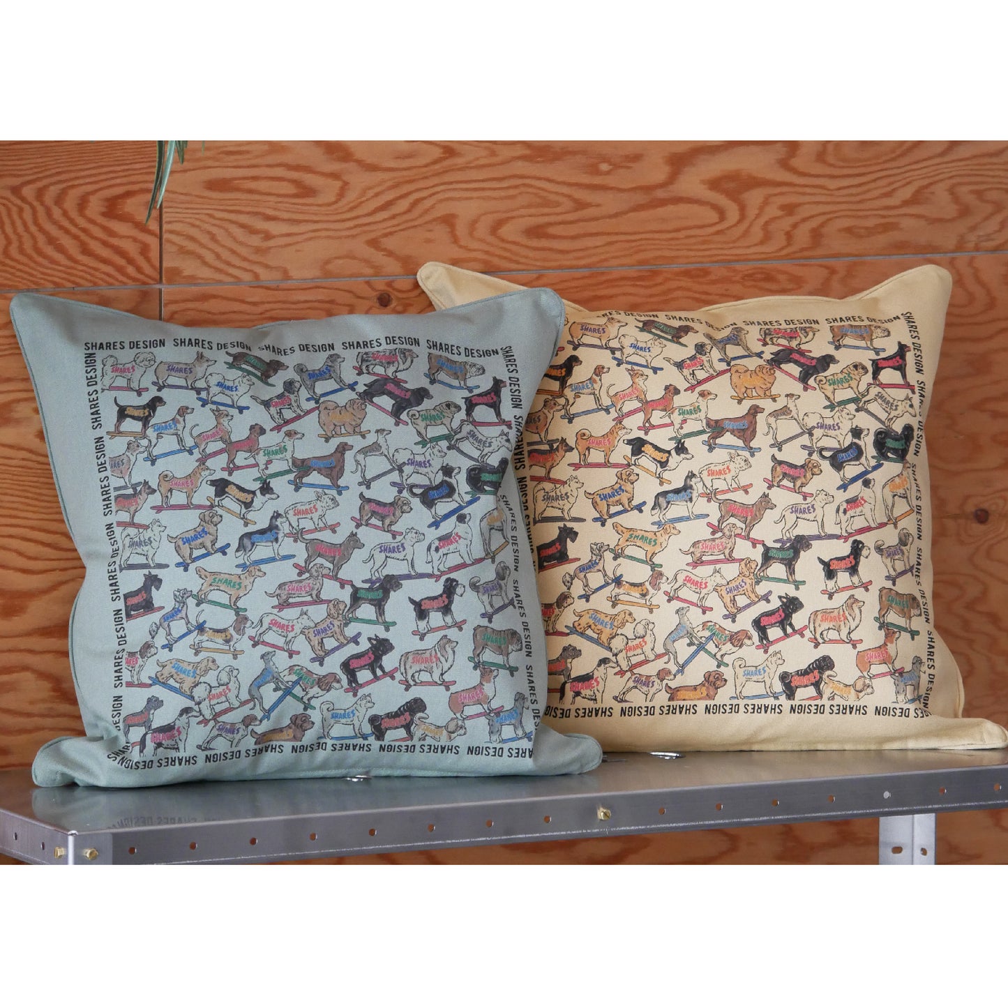 SHARES ALL OVER CUSHION COVER/ 総柄-クッションカバー(送料無料)