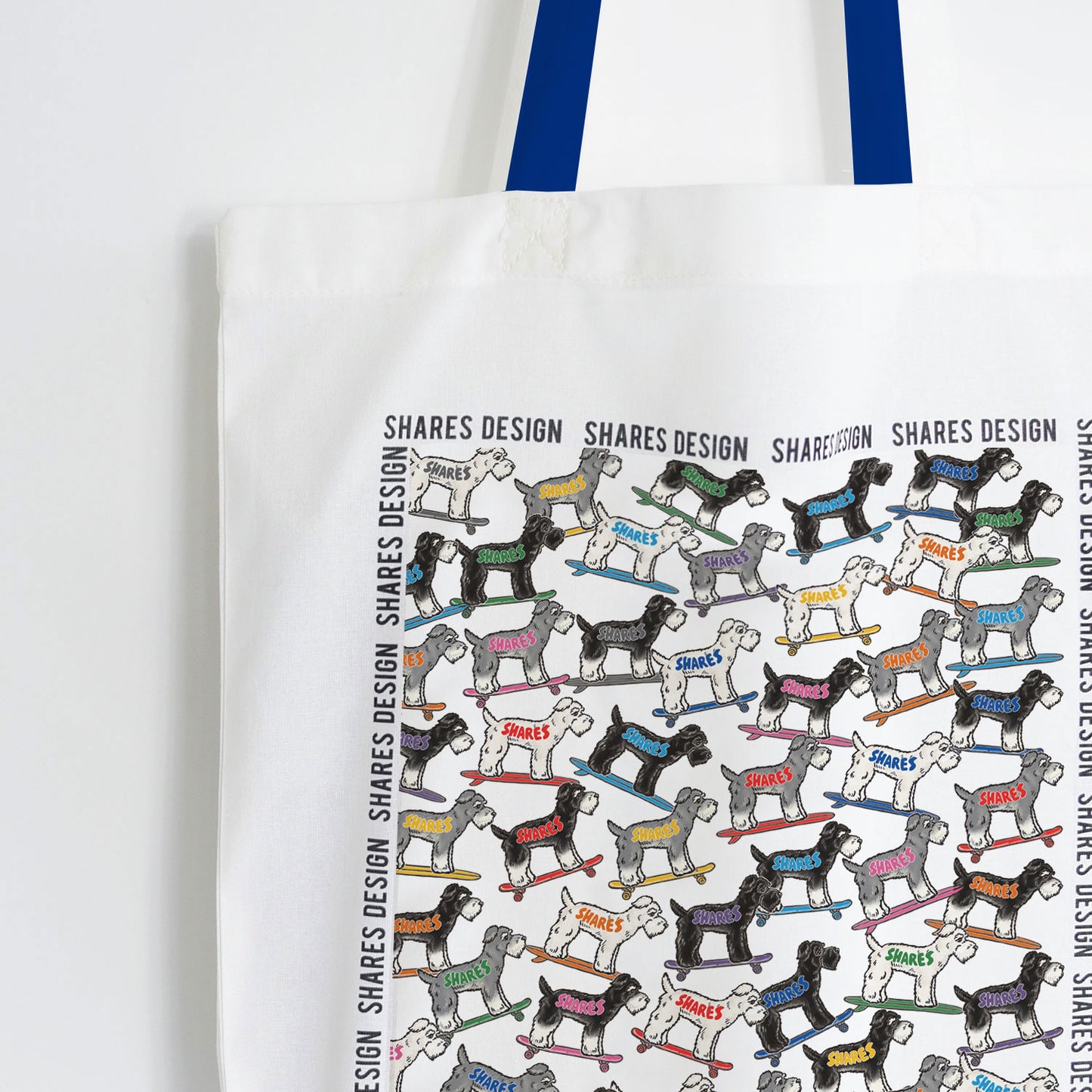 シュナウザー ALL OVER FLAT TOTE BAG/ 総柄-トート(送料無料)