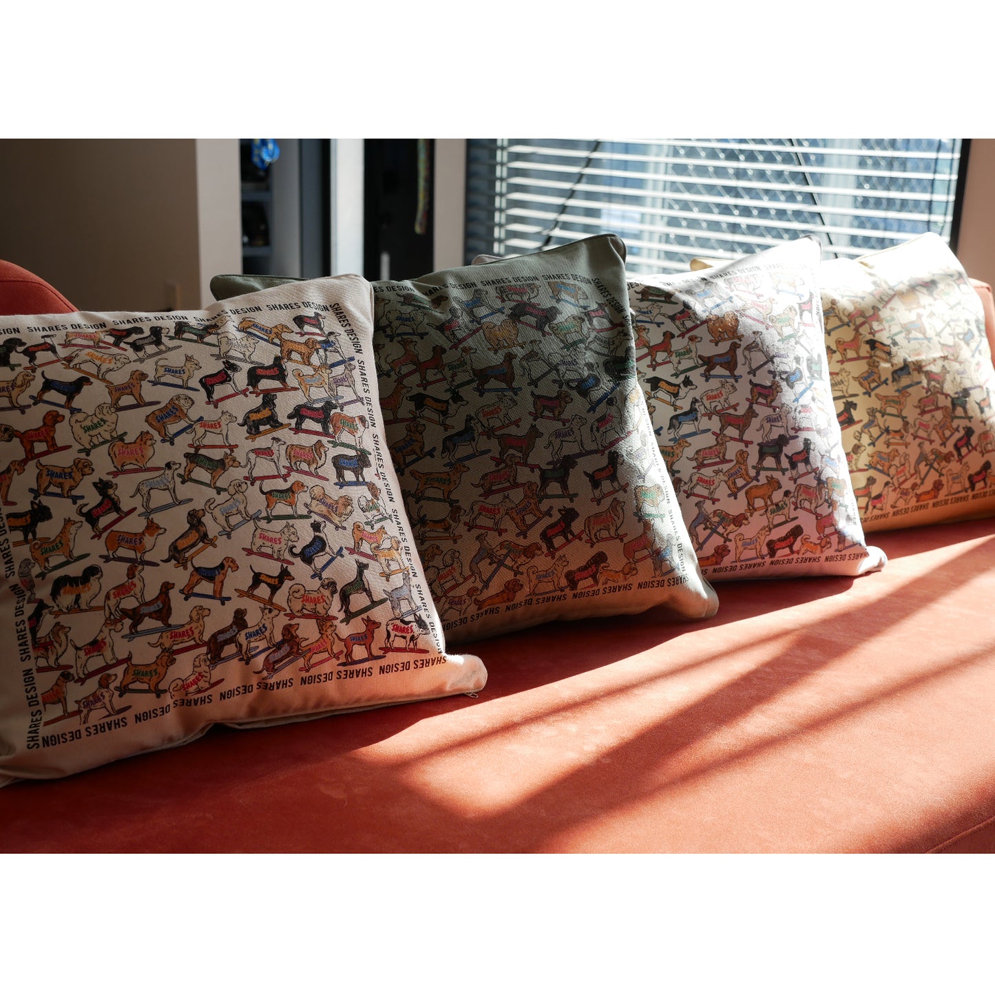 SHARES ALL OVER CUSHION COVER/ 総柄-クッションカバー(送料無料)