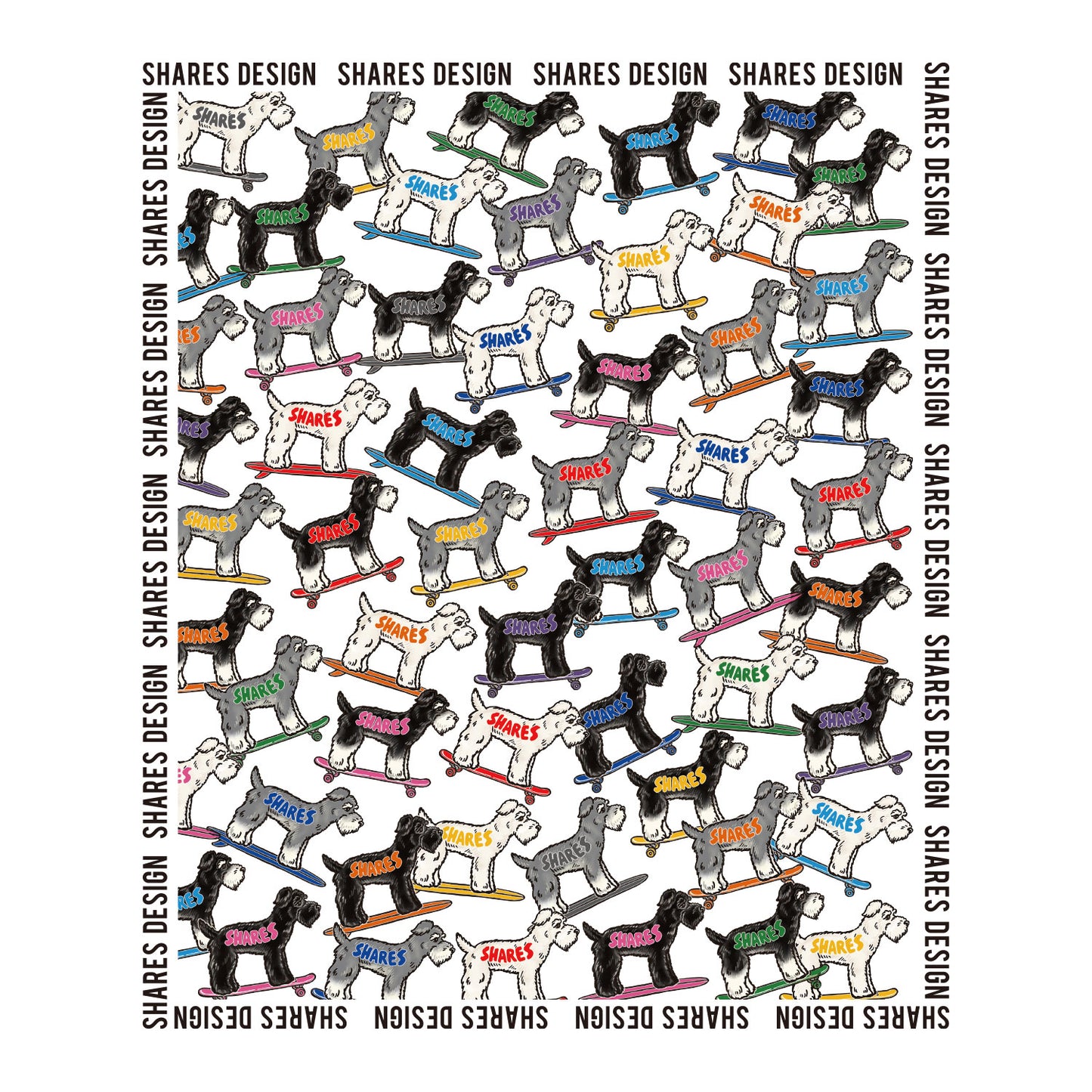 シュナウザー ALL OVER FLAT TOTE BAG/ 総柄-トート(送料無料)