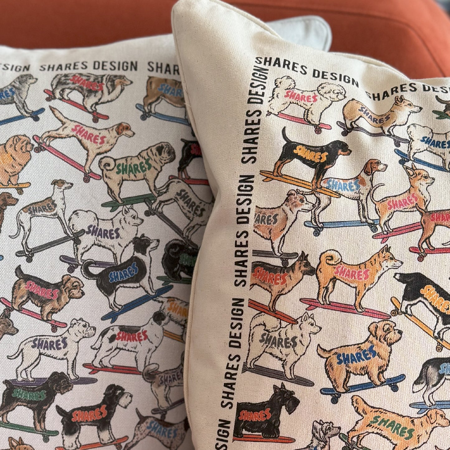 SHARES ALL OVER CUSHION COVER/ 総柄-クッションカバー(送料無料)