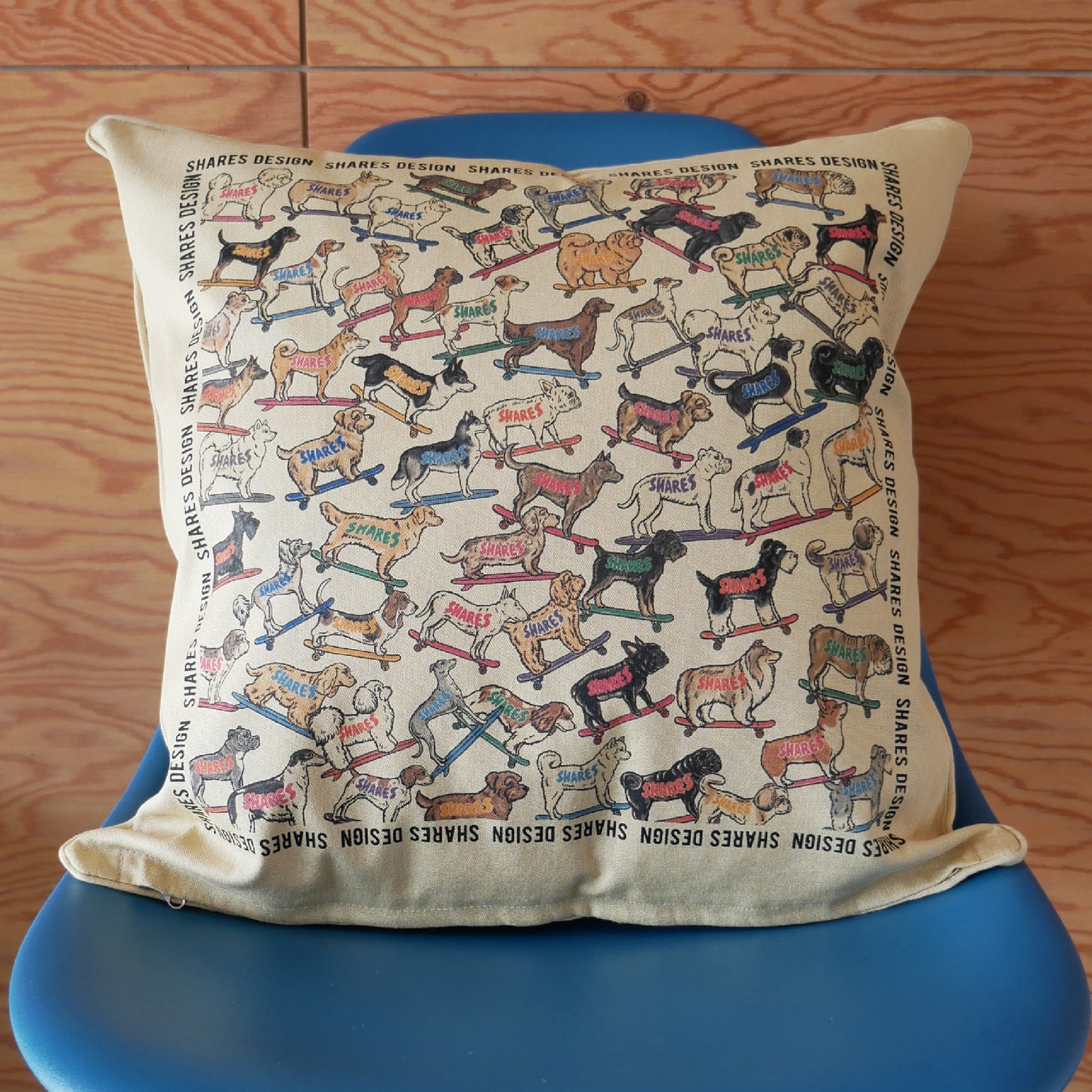 SHARES ALL OVER CUSHION COVER/ 総柄-クッションカバー(送料無料)