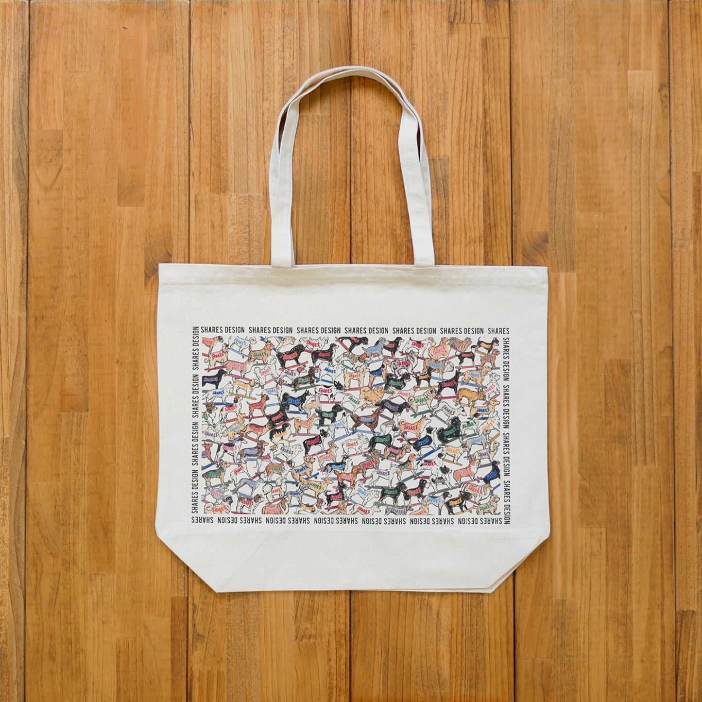 SHARES ALL OVER LONG BIG TOTE BAG/ 総柄-ビッグトート(送料無料)