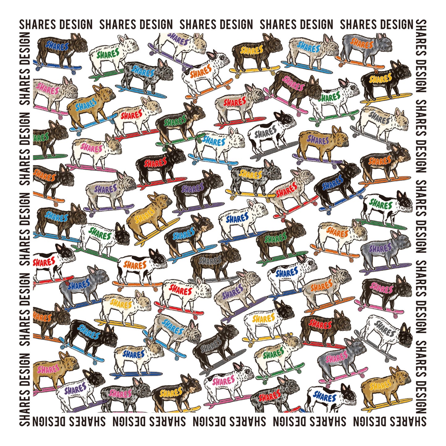 フレブル ALL OVER CUSHION COVER/ 総柄-クッションカバー(送料無料)