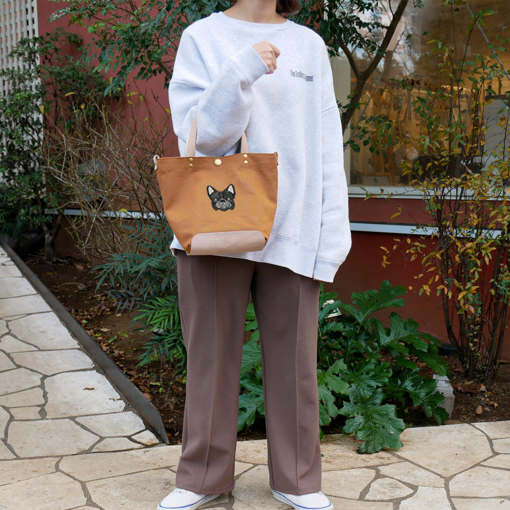 FB FACE EMB SHOULDER 2WAY BAG 【Brindle】