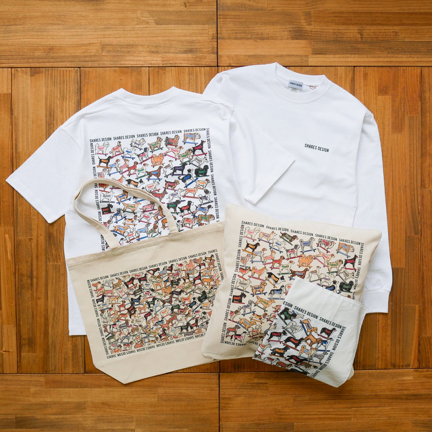 SHARES ALL OVER LONG BIG TOTE BAG/ 総柄-ビッグトート(送料無料)