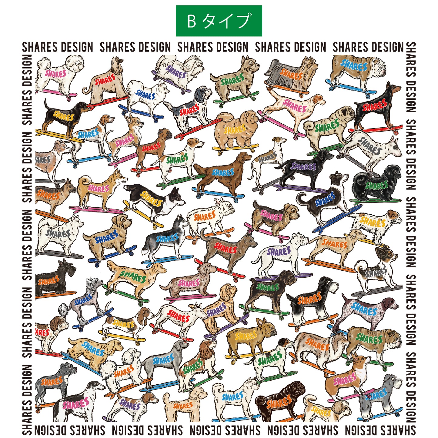 SHARES ALL OVER CUSHION COVER/ 総柄-クッションカバー(送料無料)