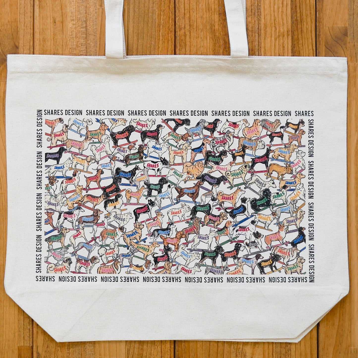 SHARES ALL OVER LONG BIG TOTE BAG/ 総柄-ビッグトート(送料無料)