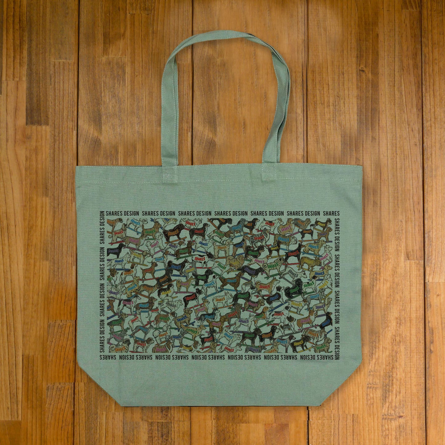SHARES ALL OVER LONG BIG TOTE BAG/ 総柄-ビッグトート(送料無料)