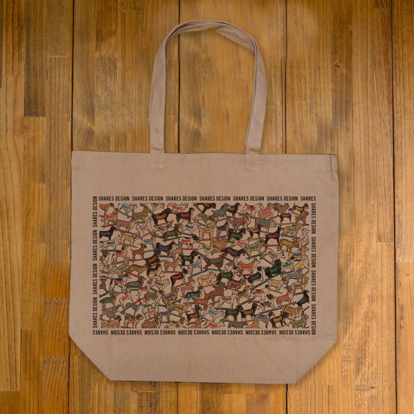 SHARES ALL OVER LONG BIG TOTE BAG/ 総柄-ビッグトート(送料無料)