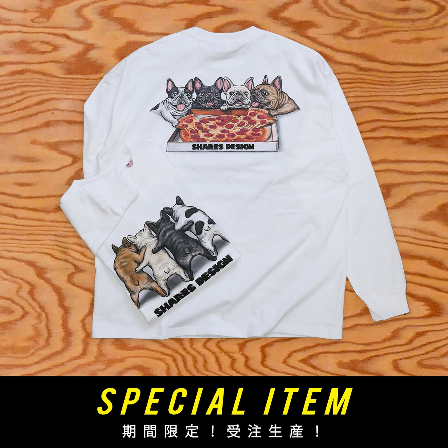 【期間限定販売!12月中旬お届け】 PIZZA 4BUHI / LONG SLEEVE T-shirts