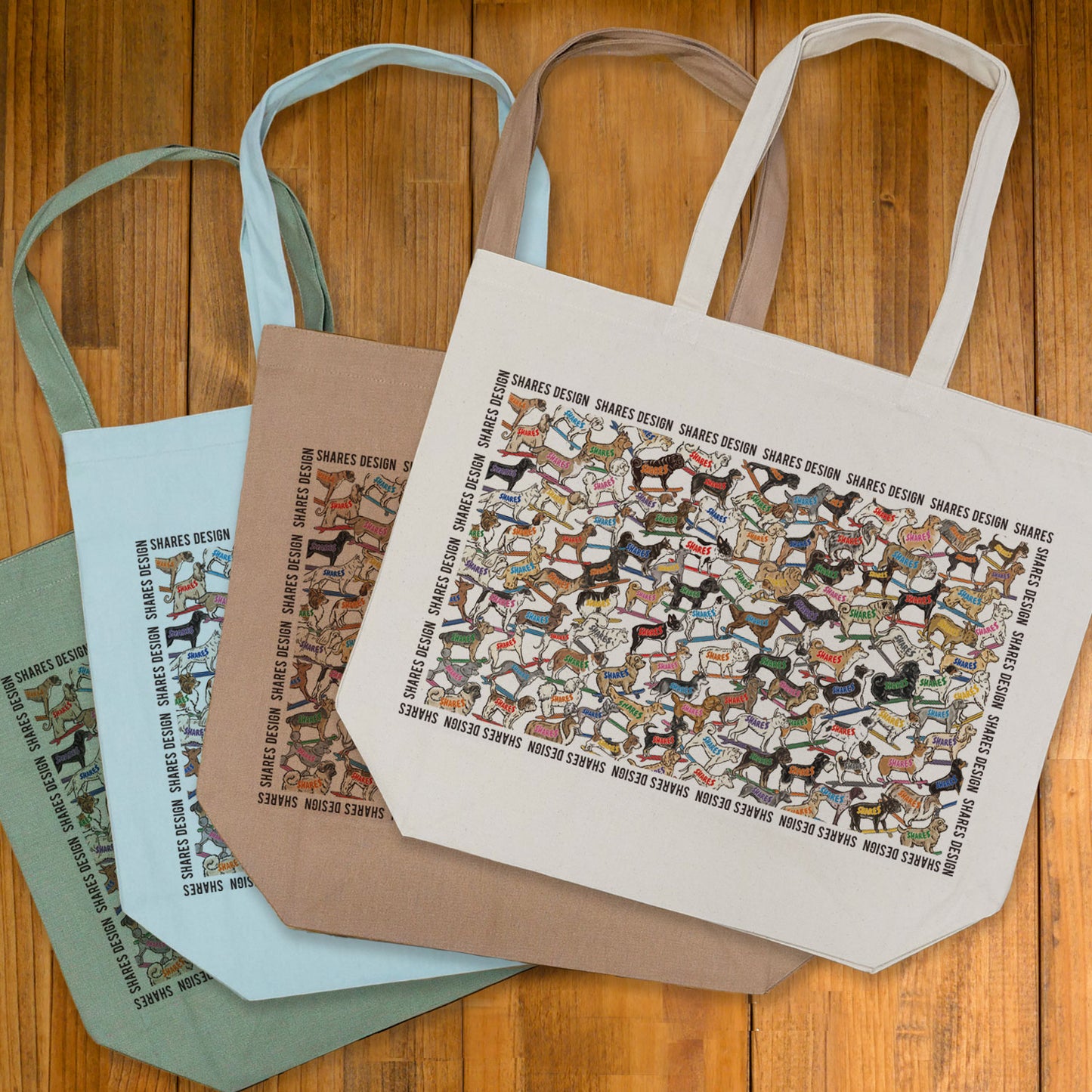 SHARES ALL OVER LONG BIG TOTE BAG/ 総柄-ビッグトート(送料無料)