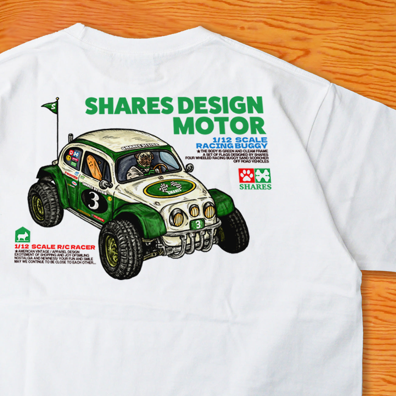 【SD-MOTOR】PUG RACING BUGGY-TEE/半袖Tシャツ