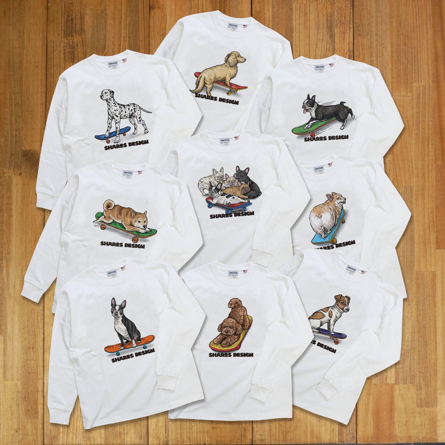 SKATER DOG LONG SLEEVE TEE / 長袖 T シャツ- 全 9 種