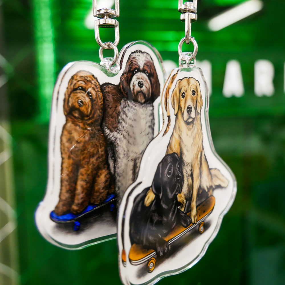 80s VINTAGE Golden Retriever & Labrador Retriever KeyHolder(送料無料)