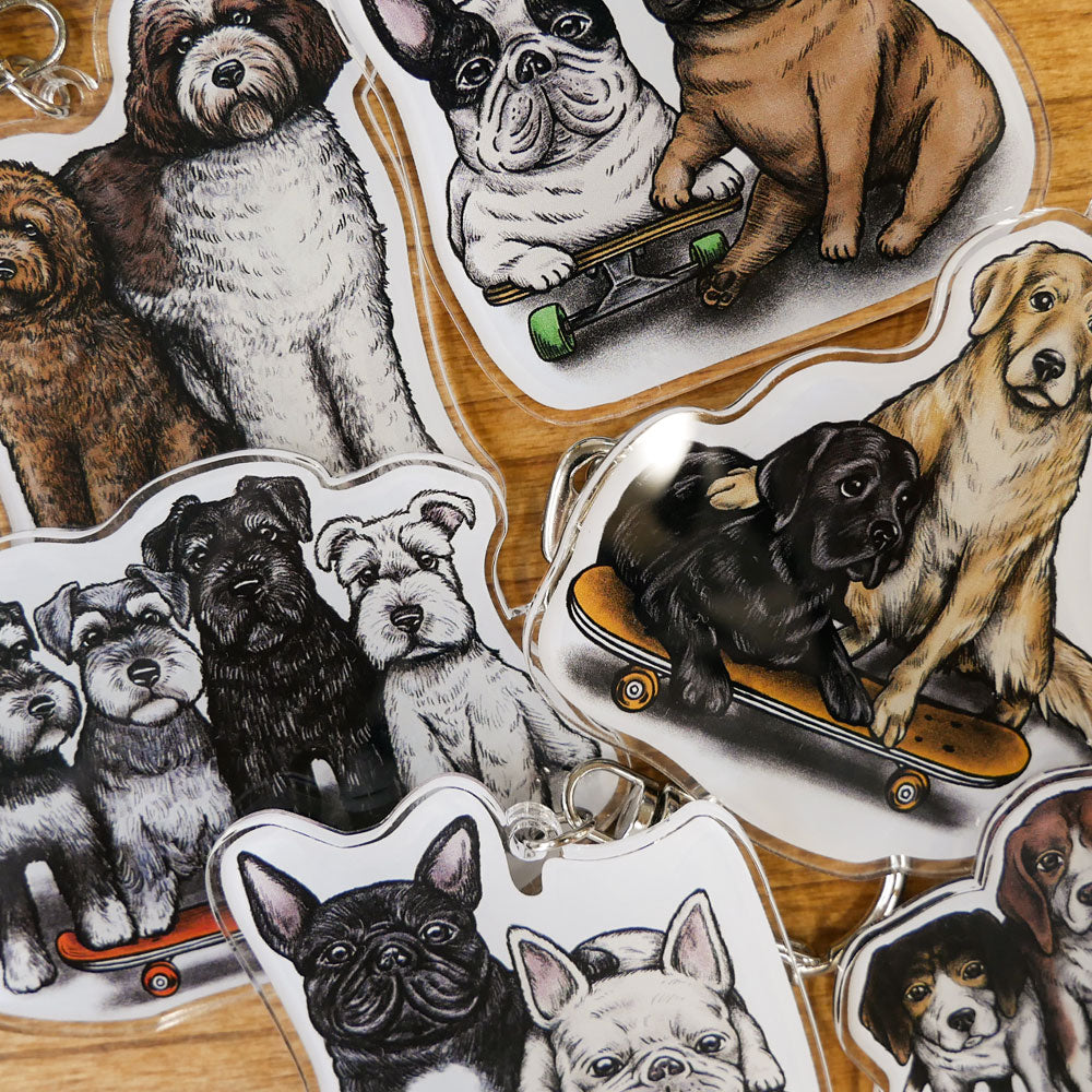 80s VINTAGE Golden Retriever & Labrador Retriever KeyHolder(送料無料)
