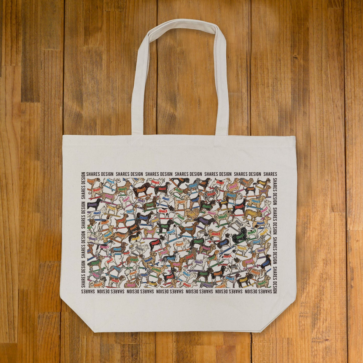SHARES ALL OVER LONG BIG TOTE BAG/ 総柄-ビッグトート(送料無料)