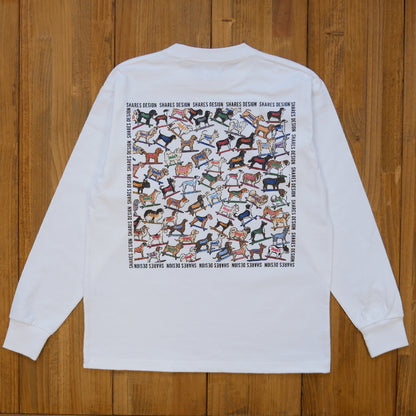 SHARES ALL OVER LONG SLEEVE TEE/ 総柄- 長袖Tシャツ