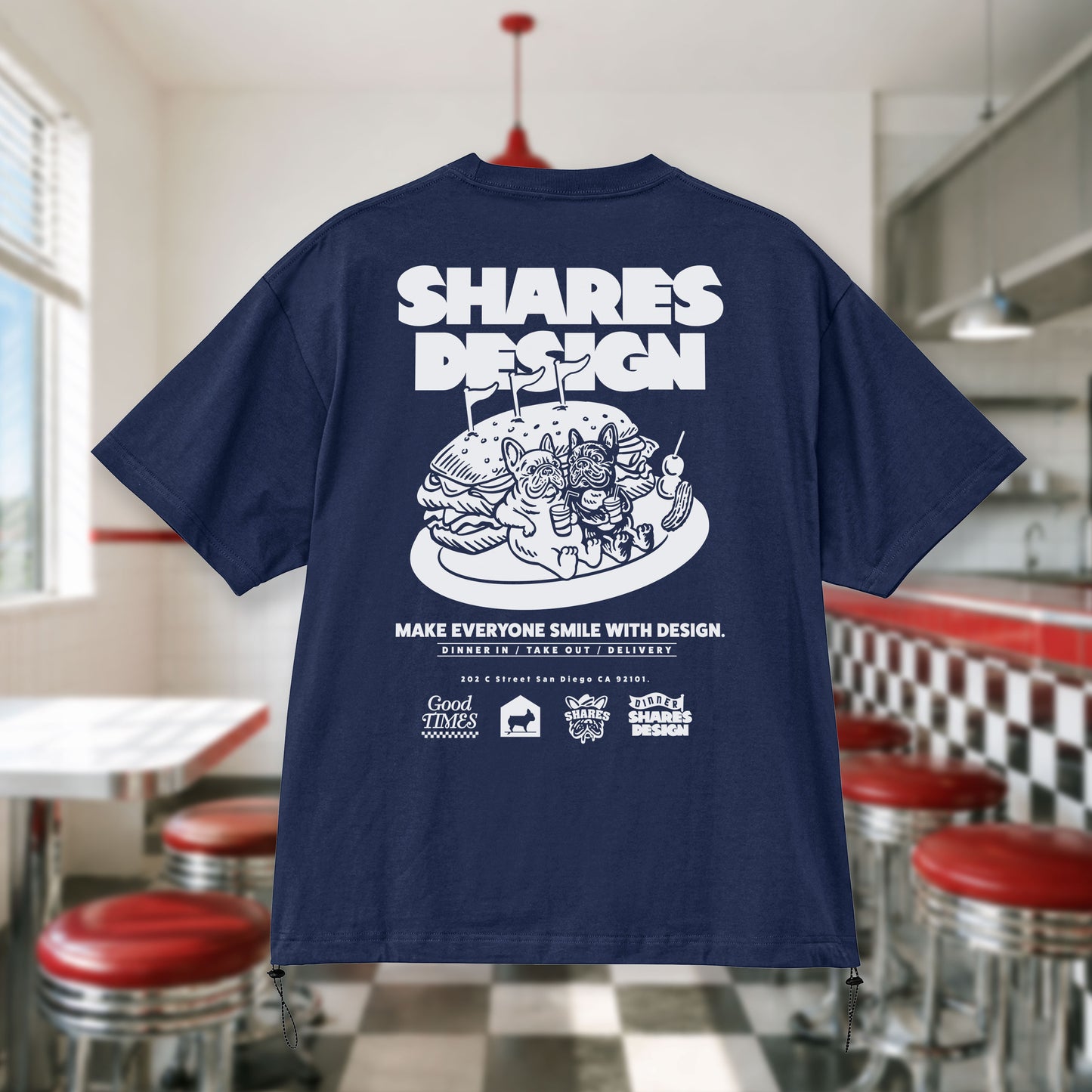 〈SHARES DINER〉DINER /ドローコードTシャツ