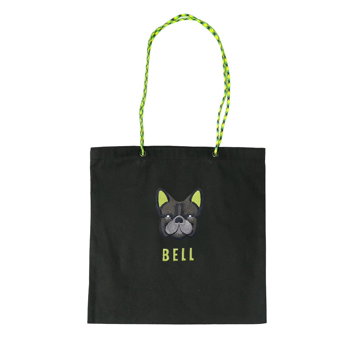 ネーム刺繍セミオーダー【フレブルフェイスPARACORD SQUARE TOTE BAG/ スクエアトートバッグ】