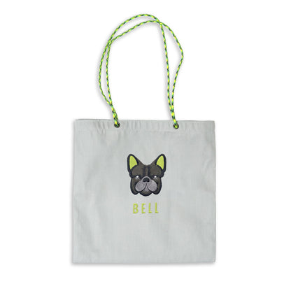 ネーム刺繍セミオーダー【フレブルフェイスPARACORD SQUARE TOTE BAG/ スクエアトートバッグ】