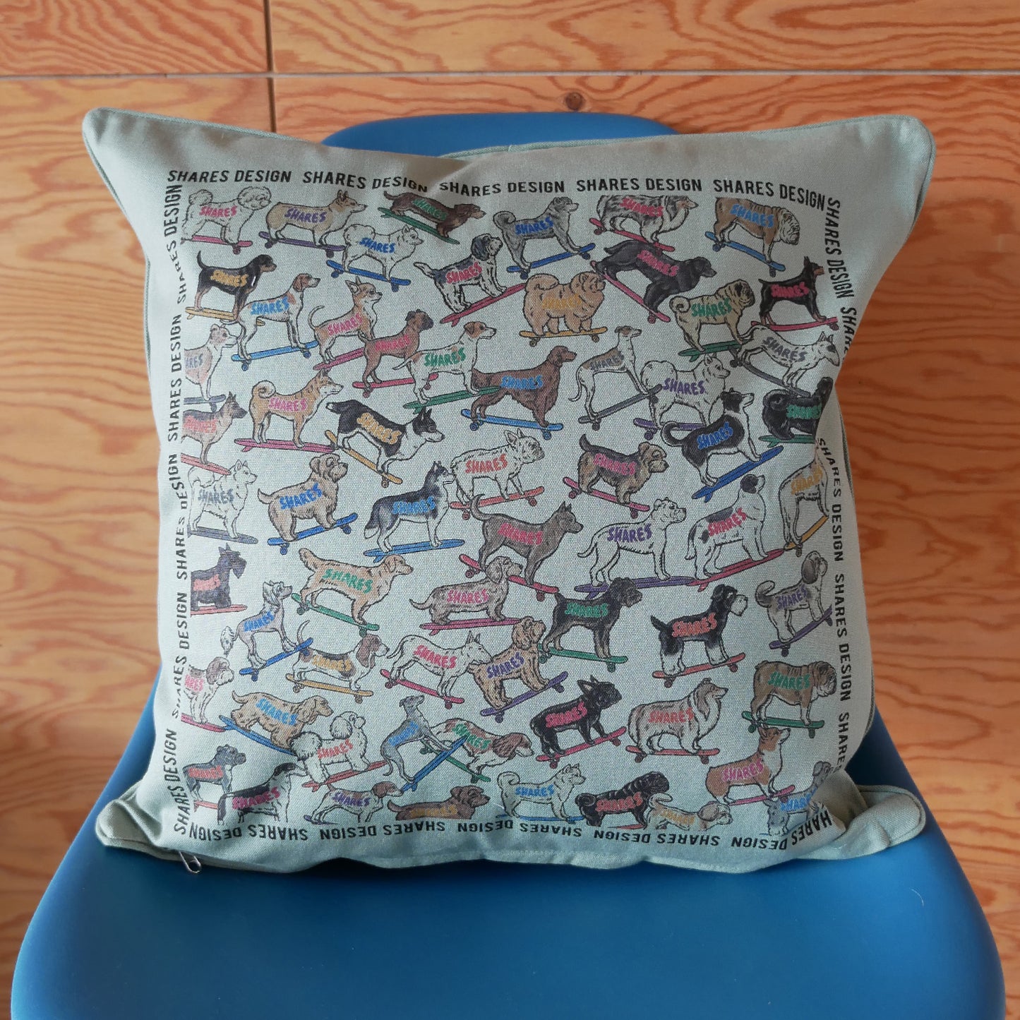 SHARES ALL OVER CUSHION COVER/ 総柄-クッションカバー（送料無料）