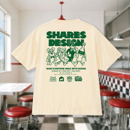 〈SHARES DINER〉PIZZA /ドローコードTシャツ