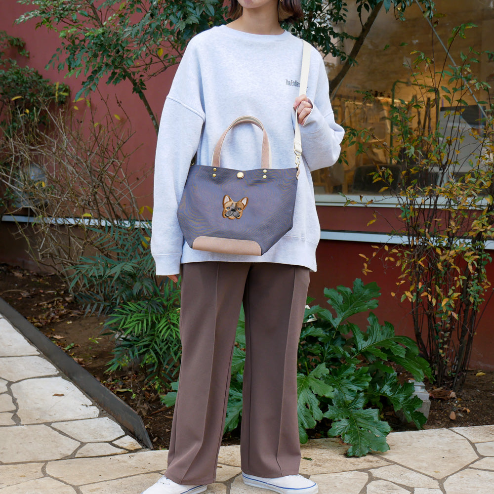 FB FACE EMB SHOULDER 2WAY BAG 【Fawn】