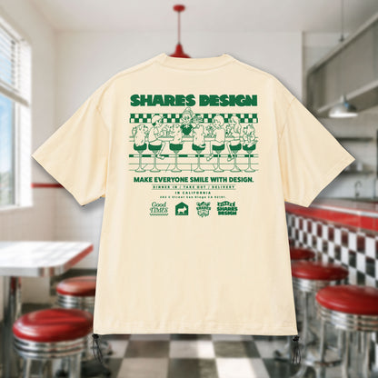 〈SHARES DINER〉BURGER /ドローコードTシャツ