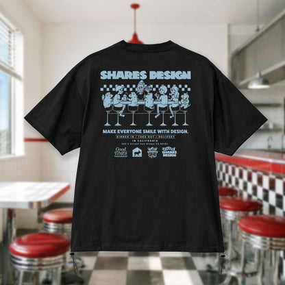 〈SHARES DINER〉BURGER /ドローコードTシャツ