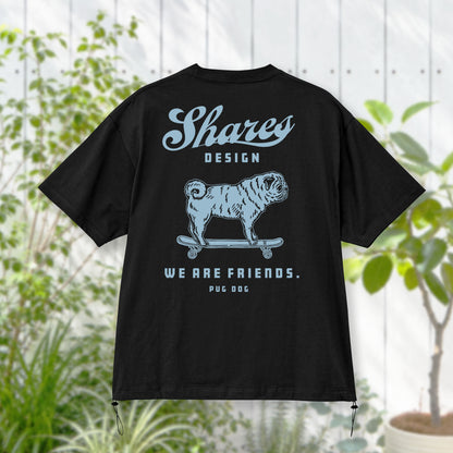 〈DOG FRIENDS〉Pug /ドローコードTシャツ