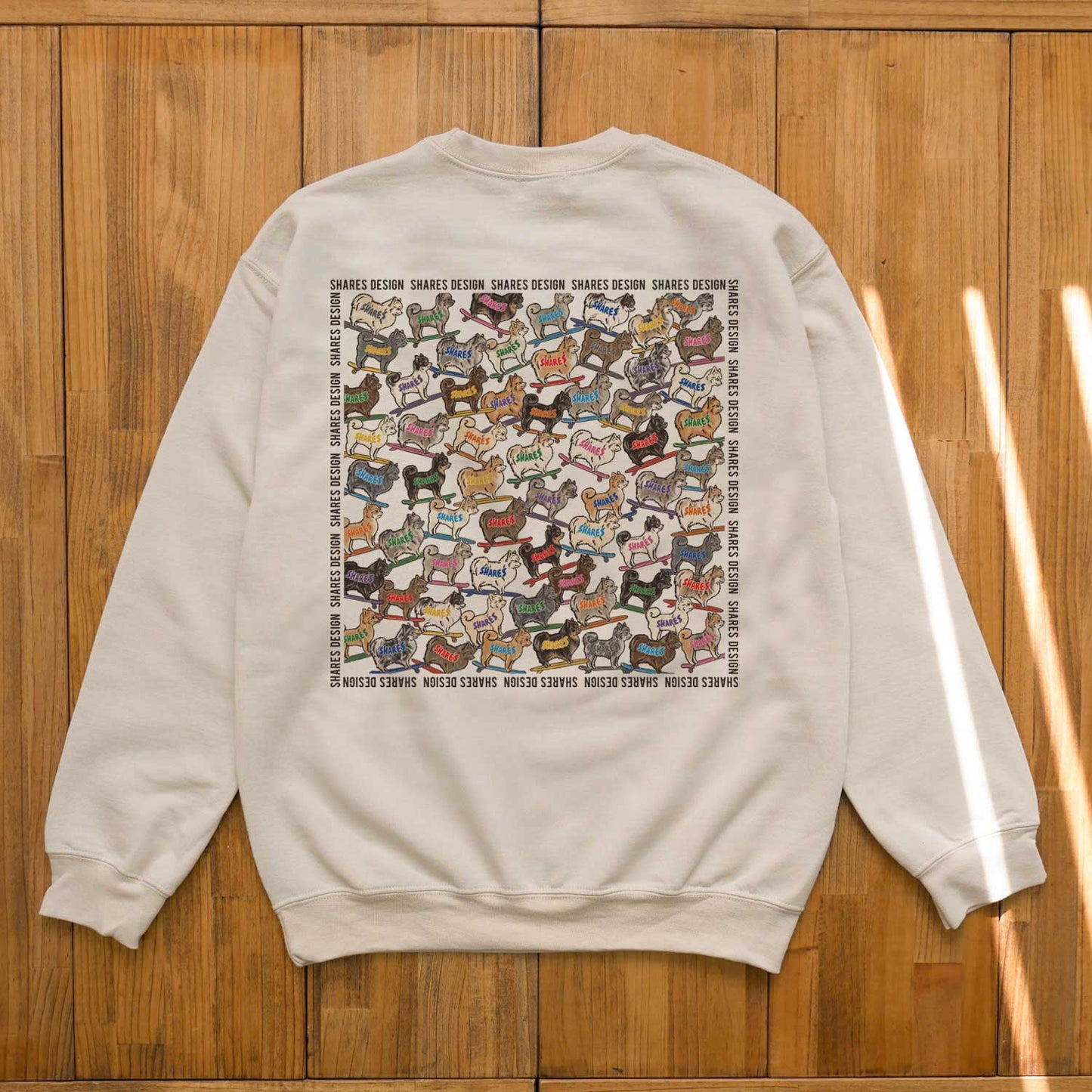 ポメラニアン ALL OVER LIGHT SWEAT / 総柄-スウェット