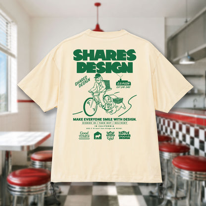 〈SHARES DINER〉DELIVERY /ドローコードTシャツ