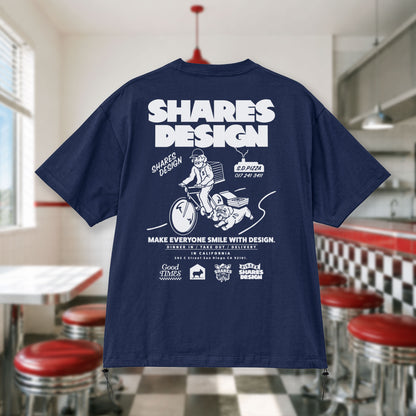 〈SHARES DINER〉DELIVERY /ドローコードTシャツ