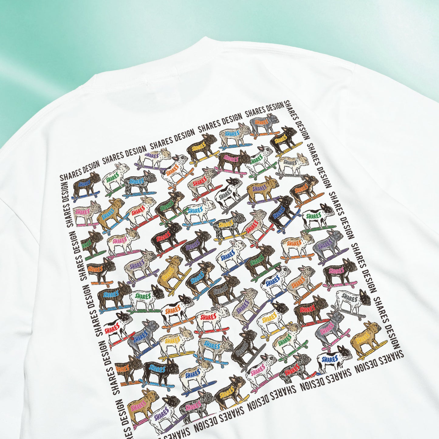 【全4犬種】ALL OVER COOL DRY TEE / 総柄 - 接触冷感 Tシャツ