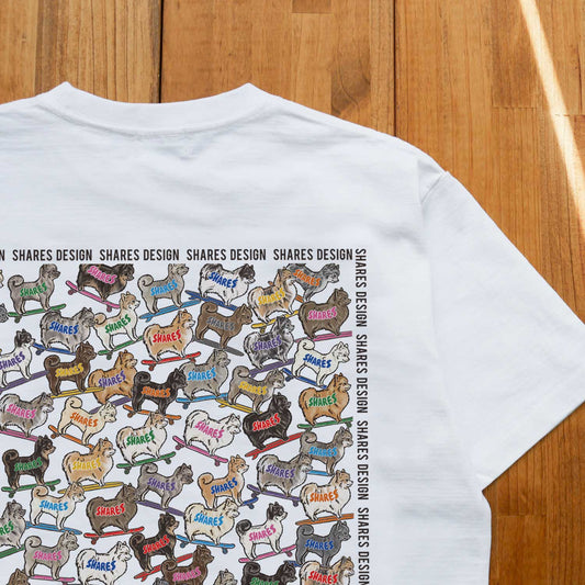 ポメラニアン ALL OVER  TEE/ 総柄-半袖Tシャツ