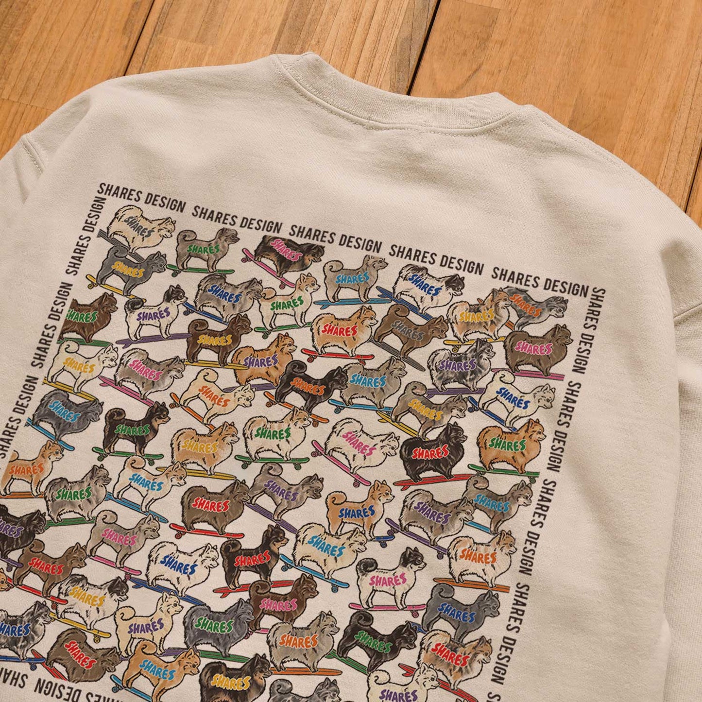 ポメラニアン ALL OVER LIGHT SWEAT / 総柄-スウェット