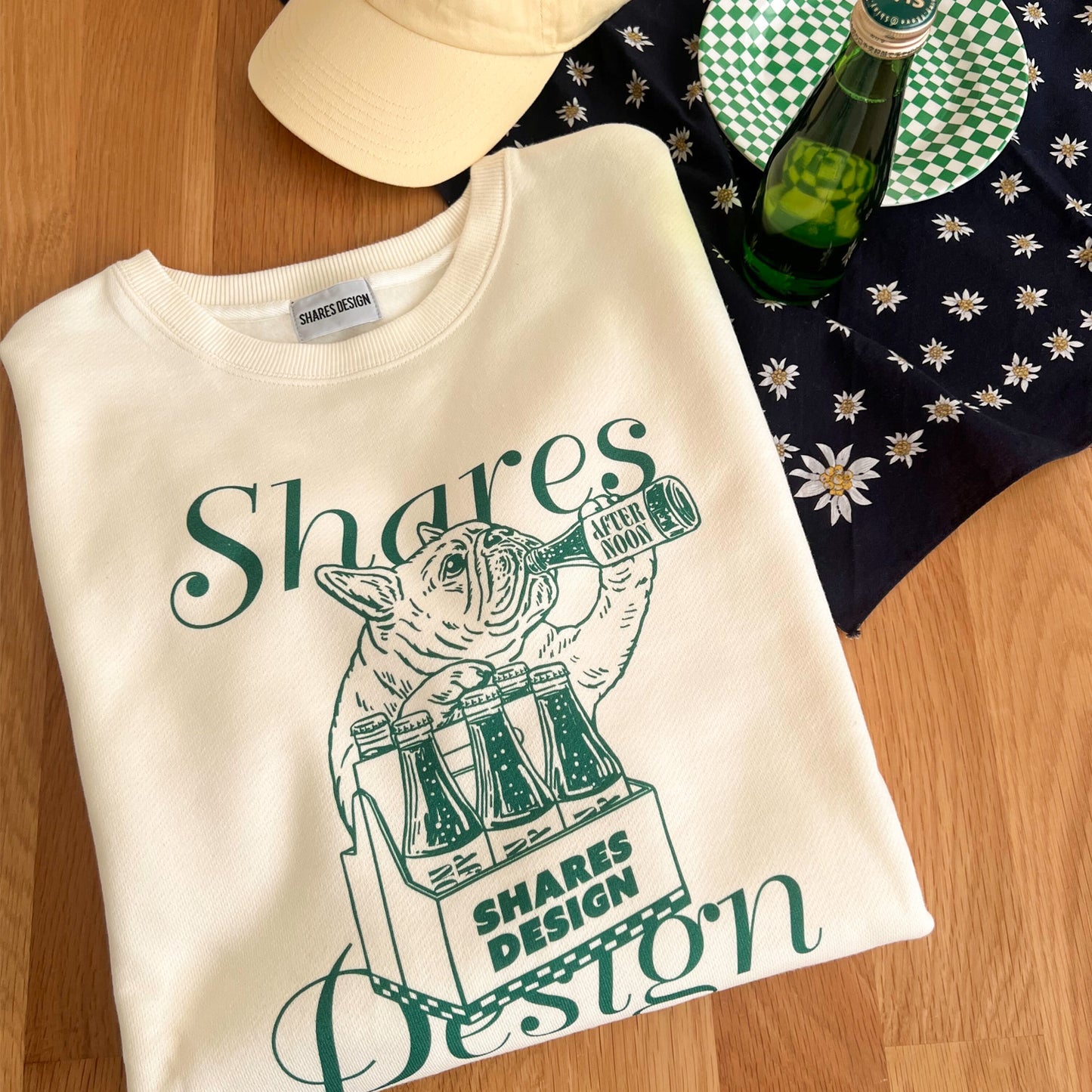 “THE DAY in Slow Time”レディースオーバーサイズスウェット（裏起毛）art by RUUU.