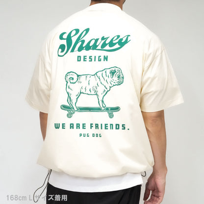 〈DOG FRIENDS〉Pug /ドローコードTシャツ