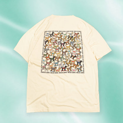 【全4犬種】ALL OVER COOL DRY TEE / 総柄 - 接触冷感 Tシャツ