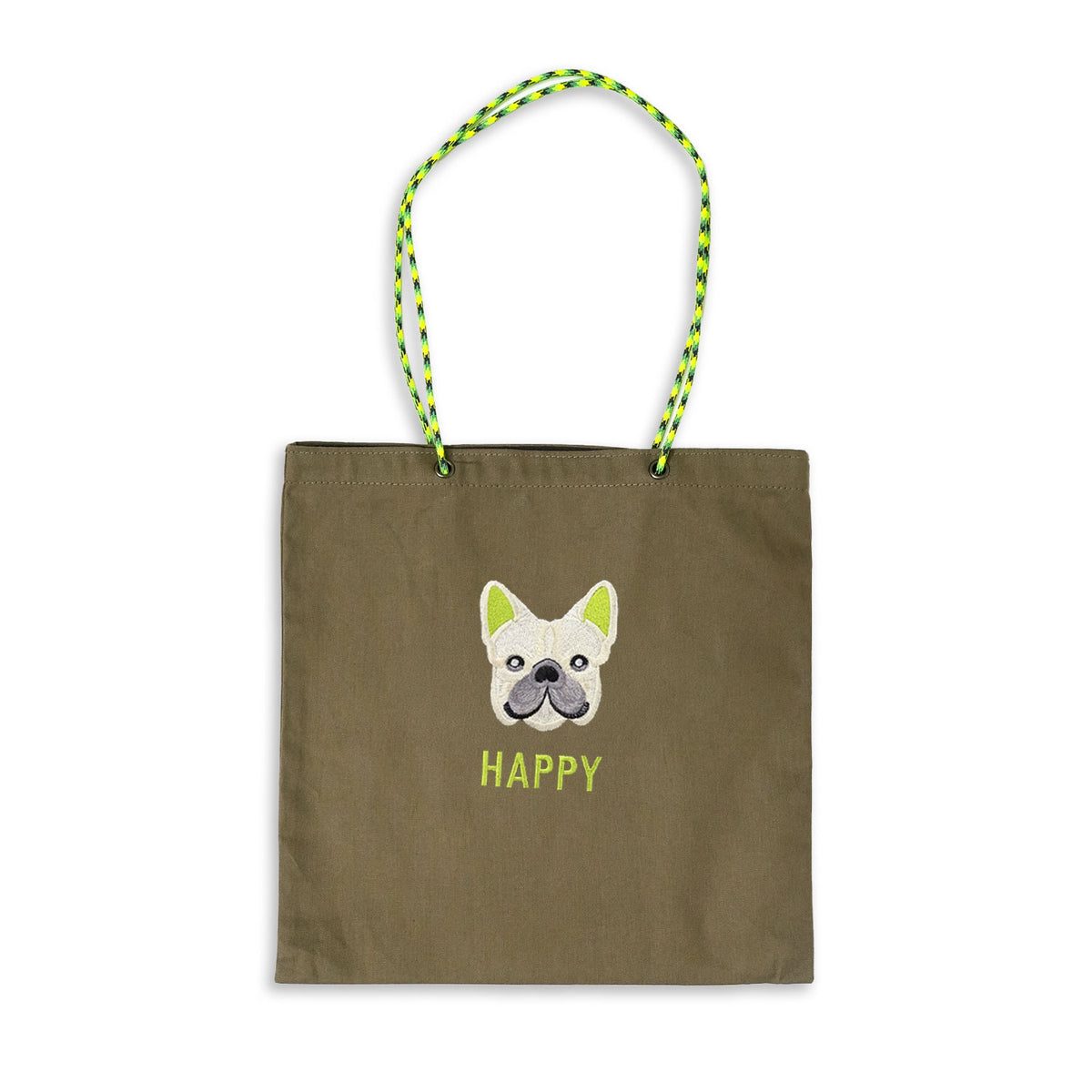ネーム刺繍セミオーダー【フレブルフェイスPARACORD SQUARE TOTE BAG/ スクエアトートバッグ】